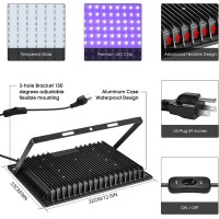 Yanycn 2 Pack 300W Led Black Lightblack Flood Light Outdoor With Plug And Switch Ip66 Waterproof Blacklight Flood Light Neon G