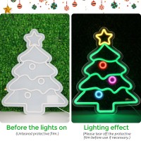 Ledlampsworld 18.5 X 14.2 Inch Christmas Tree Neon Sign Led Sign Neon Signs For Wall Decor, Christmas Decorations Neon Lights For Bedroom Living Room Home Party Yard Christmas Gifts Neon Light