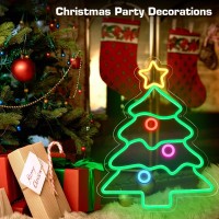 Ledlampsworld 18.5 X 14.2 Inch Christmas Tree Neon Sign Led Sign Neon Signs For Wall Decor, Christmas Decorations Neon Lights For Bedroom Living Room Home Party Yard Christmas Gifts Neon Light