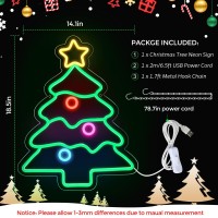 Ledlampsworld 18.5 X 14.2 Inch Christmas Tree Neon Sign Led Sign Neon Signs For Wall Decor, Christmas Decorations Neon Lights For Bedroom Living Room Home Party Yard Christmas Gifts Neon Light