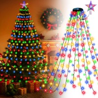 Tonyest Christmas Tree Lights With Stand, 400 Led Multicolor Christmas Lights, 6.6Ftx16 Lines Led String Fairy Lights, With 8 Modes & Memory Function, Christmas Lights For Tree Indoor Outdoor Decorati