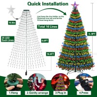 Tonyest Christmas Tree Lights With Stand, 400 Led Multicolor Christmas Lights, 6.6Ftx16 Lines Led String Fairy Lights, With 8 Modes & Memory Function, Christmas Lights For Tree Indoor Outdoor Decorati