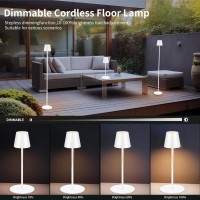 Imqsqik Cordless Floor Lamp For Outdoorindoor Builtin 6800 Mah Battery Led Battery Operated Lamp Rechargeable With Touch Con