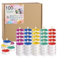 Unscented Assorted Colors Tea Lights Candle Set Of 100 Smokeless Cleanburning Small Votive Tealights Candles Bulk Great For H