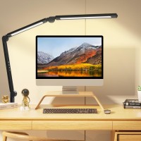 Led Desk Lamp With Clamp Adjustable Swing Arm Desk Lamps For Home Office Dimmable Tempering Eye Care Desk Light Bright Modern Le