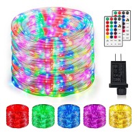 Surled 164Ft Rope Lights Outdoor String Lights Plug In 500 Led 16 Colors With Remote Control Waterproof Outdoor Rope Lights Fo