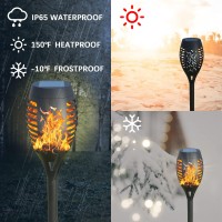 Aounq Solar Lights Outdoor Waterproof Multicolor, Upgraded 4 Pack Color Solar Torch Lights Outdoor Flickering Flame, Mini Solar Outdoor Garden Lights Tiki Torches For Outside Patio Yard Pathway Decor