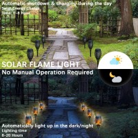 Aounq Solar Lights Outdoor Waterproof Multicolor, Upgraded 4 Pack Color Solar Torch Lights Outdoor Flickering Flame, Mini Solar Outdoor Garden Lights Tiki Torches For Outside Patio Yard Pathway Decor