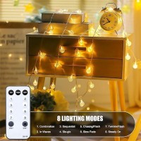 Minetom Globe String Lights Plug In 33 Ft 100 Led Crystal Globe Fairy Lights With 8 Lighting Modes And Remote For Patio Yard P