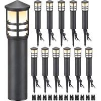 Sunvie 12Pack Low Voltage Landscape Pathway Lights 3W Outdoor Landscape Lighting 3000K 1224V Led Bollard Path Lights Wired Cri