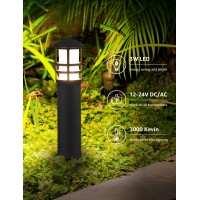 Sunvie 12Pack Low Voltage Landscape Pathway Lights 3W Outdoor Landscape Lighting 3000K 1224V Led Bollard Path Lights Wired Cri