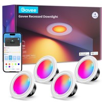 Govee Smart Retrofit Recessed Lighting 4 Inch Wifi Bluetooth Direct Connect Rgbww Retrofit Can Lights 65 Scene Modes Works W