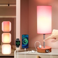 Gugsey Bedside Table Lamp With Usb Port Touch Desk Lamp For Bedroom 3 Way Dimmable Small Nightstand Lamp For Living Room Dor