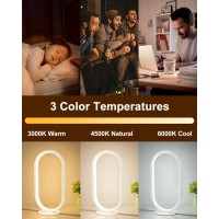 Linseeds Modern White Led Table Lamps 3 Color Modes Stepless Dimmable Desk Lamps For Home Office Unique Bedside Lamps For Be