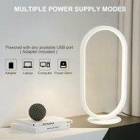 Linseeds Modern White Led Table Lamps 3 Color Modes Stepless Dimmable Desk Lamps For Home Office Unique Bedside Lamps For Be