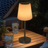 Hvajvny Solar Table Lamp, Outdoor Table Lamp, 3-Color Modes Rechargeable Table Lamp, Cordless Table Lamps For Desk Patio Garden Yard