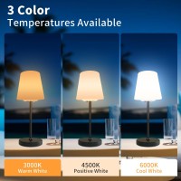 Hvajvny Solar Table Lamp, Outdoor Table Lamp, 3-Color Modes Rechargeable Table Lamp, Cordless Table Lamps For Desk Patio Garden Yard