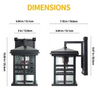 Brumosa Outdoor Wall Lantern, Exterior Waterproof Wall Sconce Light Fixtures,Anti-Rust Black Wall Mount Lighting,E26 Socket Seeded Glass Shade Porch Lights For Front Door,Garage,Patio