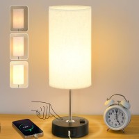 Gugsey Bedside Table Lamp With Usb Port Touch Desk Lamp For Bedroom 3 Way Dimmable Small Nightstand Lamp For Living Room Dor