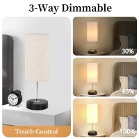 Gugsey Bedside Table Lamp With Usb Port Touch Desk Lamp For Bedroom 3 Way Dimmable Small Nightstand Lamp For Living Room Dor