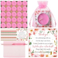 Mtlee 50 Sets Baby Shower Candle Favors For Guests Including 50 Pcs Tea Light Candles And 50 Thank Tags And 50 Return Gift Bags