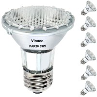 Vinaco Par20 Flood Light Bulb, 6 Pack Par20 Flood 39W 120V 480 Lumens (Par20 50W Equivalent), Long Lifespan Halogen 39W Par20 Dimmable With Warm White 2800K, Par20 Halogen Flood Light With Par20 E26