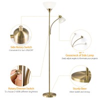 Floor Lamp Dimmable Standing Lamp 3 Levels Dimmable Brightness Included 9W And 5W Led Bulbs Industrial Floor Lamp For Living