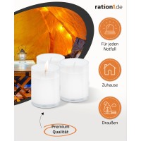 Candle Set, 100 Pieces Extra Large Tea Lights, Unscented, Transparent Plastic Case, Ration1 Candle With 24 Hours Burning Time, Ideal For Parties, Gastro, Balcony, Camping, Outdoor, Home & Emergency