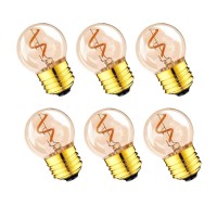 Ldchiuen G40 1W Low Watt Edison Led Bulb Mini Globe Light Bulbs 10 Watt Incandescent E26 Screw Base Ultra Warm White 2200K 6 Pack