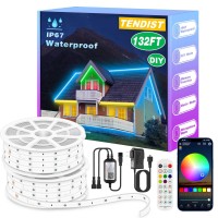 Tendist 132Ft Outdoor Led Strip Lights Ip67 Waterproof Led Light For Outside App Remote Control Rgb Music Sync Exterior Rope L