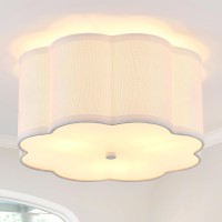 Widluth Modern Drum Semi Flush Mount Ceiling Light Fixture Modern 1299 White 3Lights Drum Ceiling Lighting Vintage Linen Ce