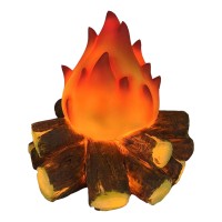 Gnurhok Fake Campfire Night Light 3D Led Fake Fire Pit Firewood Lamp Small Electric Faux Fireplace Logs Night Lights Hallowee