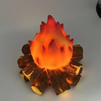 Gnurhok Fake Campfire Night Light 3D Led Fake Fire Pit Firewood Lamp Small Electric Faux Fireplace Logs Night Lights Hallowee