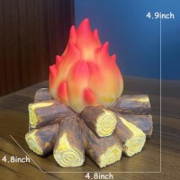 Gnurhok Fake Campfire Night Light 3D Led Fake Fire Pit Firewood Lamp Small Electric Faux Fireplace Logs Night Lights Hallowee