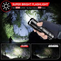 Wdtpro Led Flashlight High Lumens Sr2000 Pro 2 Pack Brighter Tactical Flashlights With 5 Modes Zoomable Powerful Mini Flas