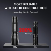 Wdtpro Led Flashlight High Lumens Sr2000 Pro 2 Pack Brighter Tactical Flashlights With 5 Modes Zoomable Powerful Mini Flas