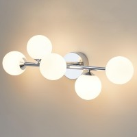 Bathroom Vanity Lights 5Light Chrome Bathroom Light Fixtures Mid Century Modern Dimmable Led Bathroom Lights Ceiling Light W