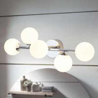 Bathroom Vanity Lights 5Light Chrome Bathroom Light Fixtures Mid Century Modern Dimmable Led Bathroom Lights Ceiling Light W