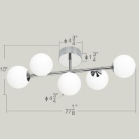 Bathroom Vanity Lights 5Light Chrome Bathroom Light Fixtures Mid Century Modern Dimmable Led Bathroom Lights Ceiling Light W