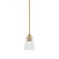 Odyssey Stem Hung Mini Pendant, New Age Brass Finish, 4.5