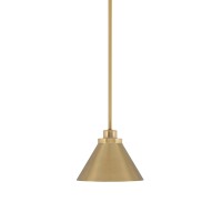 Odyssey Stem Hung Mini Pendant, New Age Brass Finish, 7