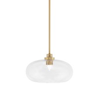 Odyssey Stem Hung Mini Pendant, New Age Brass Finish,13