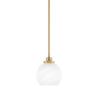 Odyssey Stem Hung Mini Pendant, New Age Brass Finish, 5.75