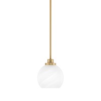 Odyssey Stem Hung Mini Pendant, New Age Brass Finish, 5.75