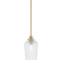 Odyssey Stem Hung Mini Pendant, New Age Brass Finish, 5