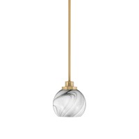 Odyssey Stem Hung Mini Pendant, New Age Brass Finish, 5.75