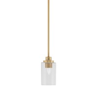 Odyssey Stem Hung Mini Pendant, New Age Brass Finish, 4