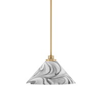 Odyssey Stem Hung Mini Pendant, New Age Brass Finish, 12