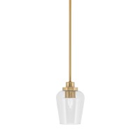 Odyssey Stem Hung Mini Pendant, New Age Brass Finish, 5