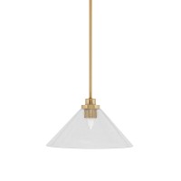 Odyssey Stem Hung Mini Pendant, New Age Brass Finish, 12